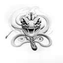 Snake Head Covered with smoke  tattoo design idea