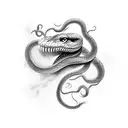 Snake Head Covered with smoke  tattoo design idea