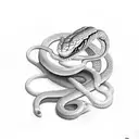 Snake Head Covered with smoke  tattoo design idea
