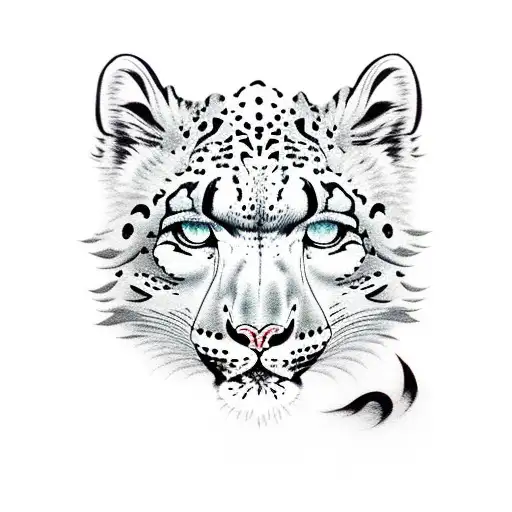 snow leopard dragon tattoo design idea