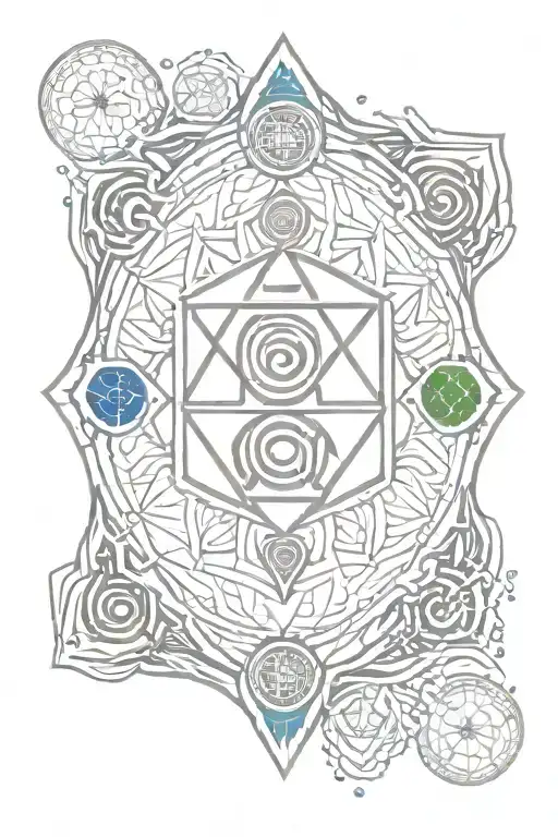 chakra symbol surrounded by baseball diamond tattoo design idea