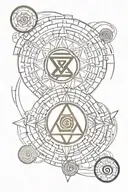 chakra symbol surrounded by baseball diamond tattoo design idea