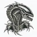 xenomorph predator fighting   tattoo design idea
