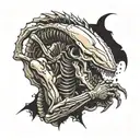 xenomorph predator fighting   tattoo design idea