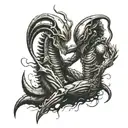 xenomorph predator fighting   tattoo design idea