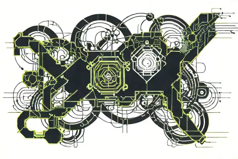 electric cables intertwined tattoo design idea