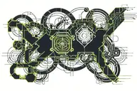 electric cables intertwined tattoo design idea