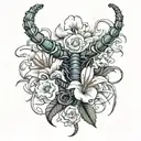 tokyo ghoul centipede with spider lily flower bouquet tattoo design idea