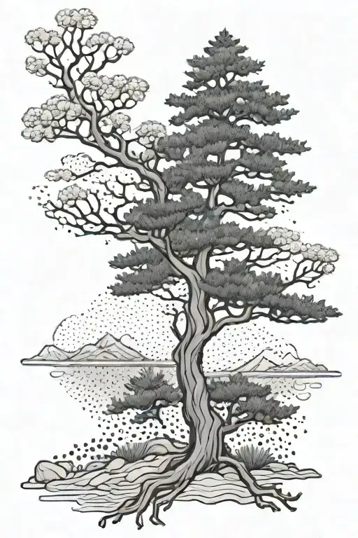 vancouver island and arbutus tree branch tattoo design idea