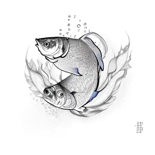 fish fin morphing into a leaf, connecting the elements of water and earth tattoo design idea