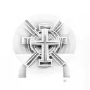 cross with a Roman numeral date tattoo design idea