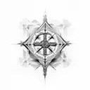 cross with a Roman numeral date tattoo design idea