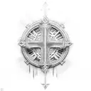 cross with a Roman numeral date tattoo design idea