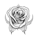 A blackwork tattoo showcasing a detailed Louis Vuitton pattern with ghostly roses tattoo design idea