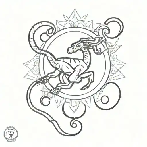 Leo, cancer, Scorpio, capricorn zodiac sign tattoo design idea