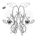 two butterflies tattoo design idea