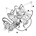 two butterflies tattoo design idea