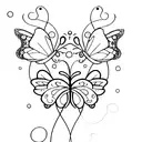 two butterflies tattoo design idea