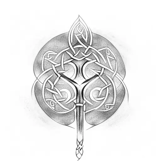 celtic runes wraPPED Around my arm and a tree of life tattoo design idea