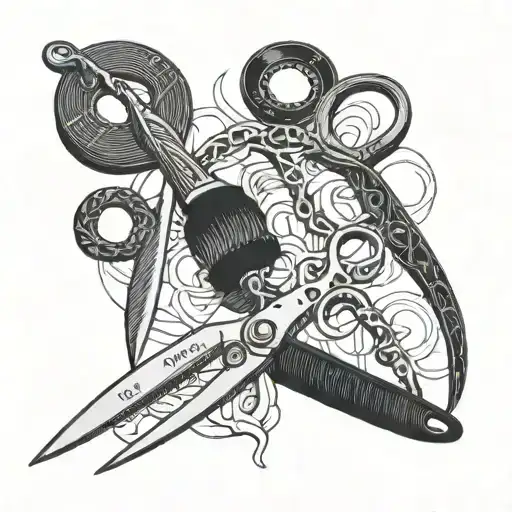 Some vintage sewing scissors tattoo design idea