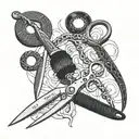 Some vintage sewing scissors tattoo design idea