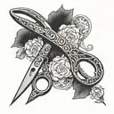 Some vintage sewing scissors tattoo design idea