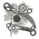 Some vintage sewing scissors tattoo design idea