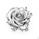 caveira com flores tattoo design idea