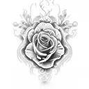 caveira com flores tattoo design idea