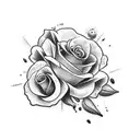 caveira com flores tattoo design idea