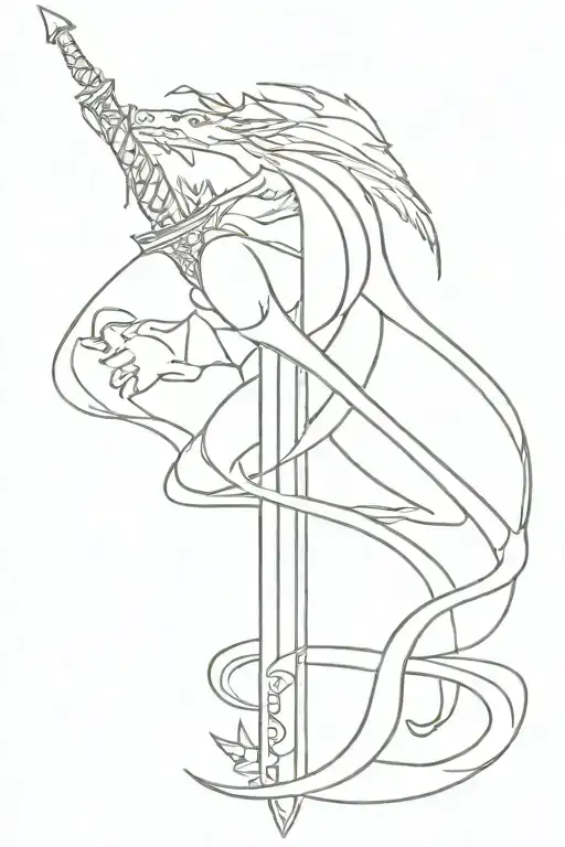 Sword Dragon Slayer tattoo design idea