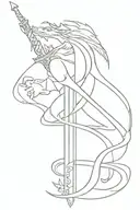 Sword Dragon Slayer tattoo design idea