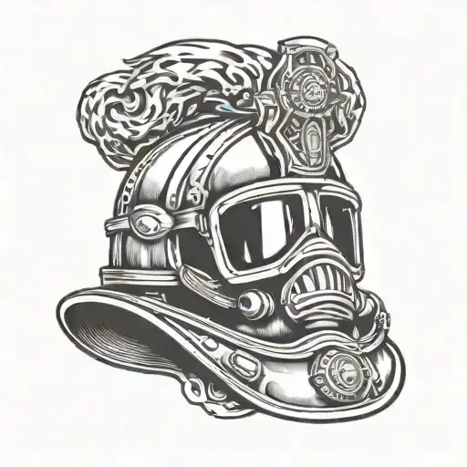 firefighter helmet tattoo design idea