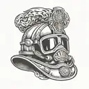 firefighter helmet tattoo design idea