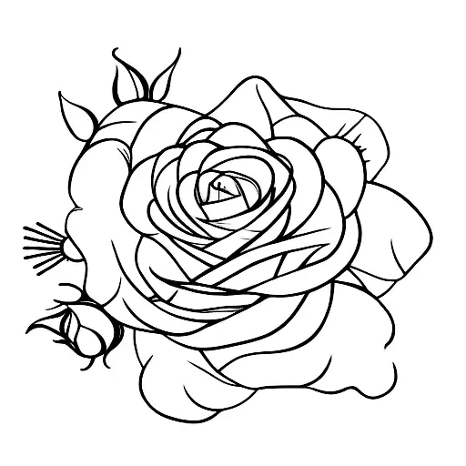 fine line rose with take chances in cursive as the stem tattoo design idea