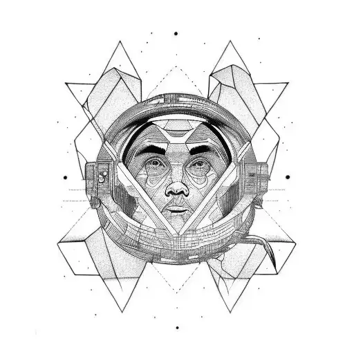 man on the moon tattoo design idea