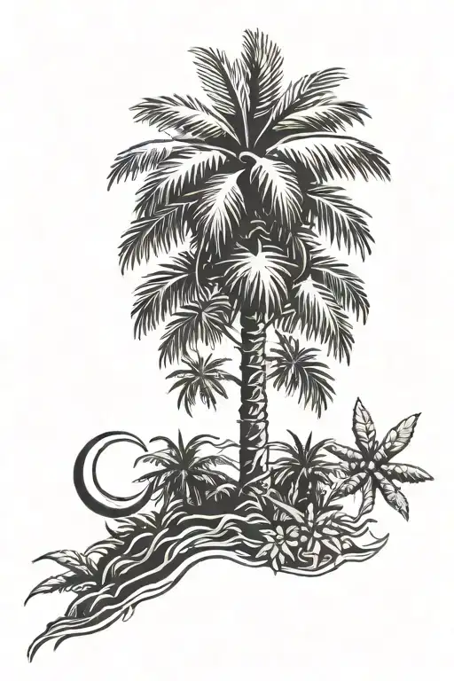 palmetto tree and Tennessee tri star tattoo design idea