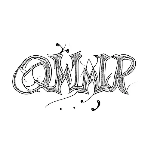 the word omar tattoo design idea