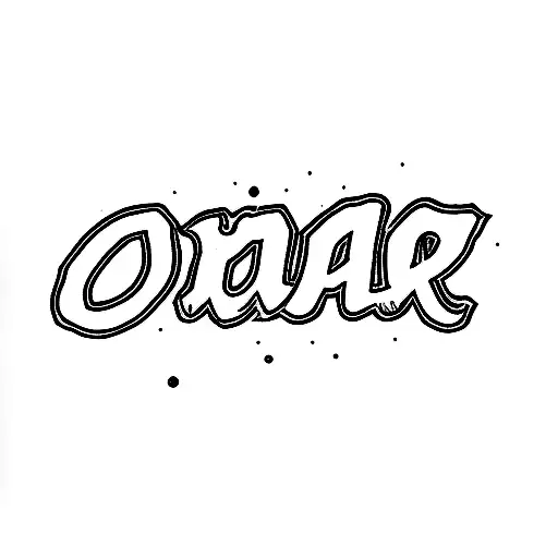 the word omar with even MORE shading tattoo design idea