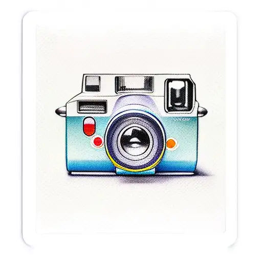 Polaroid camera tattoo design idea