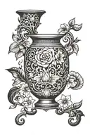 v shaped vase tattoo design idea