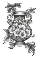 v shaped vase tattoo design idea