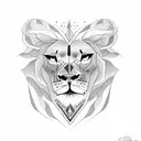 a lioness with two lion cubs tattoo design idea