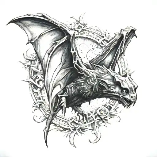 a deathbat tattoo design idea