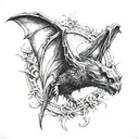 a deathbat tattoo design idea