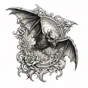a deathbat tattoo design idea