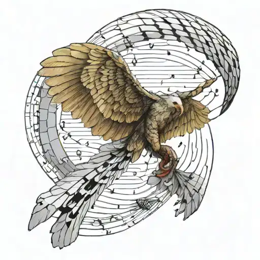paratrooper wings and binary code tattoo design idea