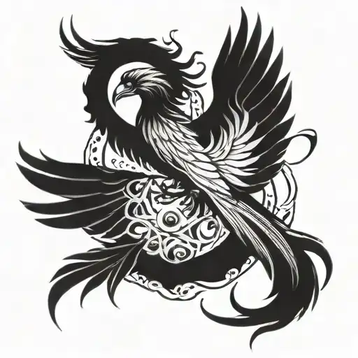 phoenix and death prophet  tattoo design idea