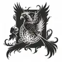 phoenix and death prophet  tattoo design idea