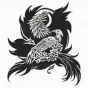 phoenix and death prophet  tattoo design idea